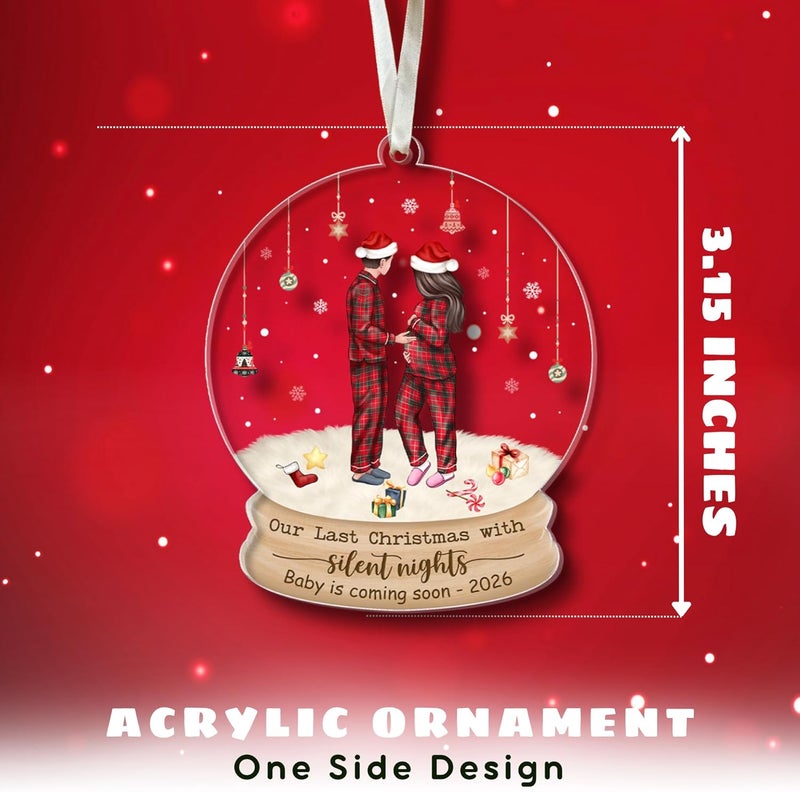 SUCHAGIFT Gifts for Expecting Parents - Expecting Parents to Be Unique Gifts - Baby Pregnancy Announcement Gift Ideas for Husband, Family - Acrylic Christmas Baby Pregnancy Announcement Ornament 2026 - Image 5